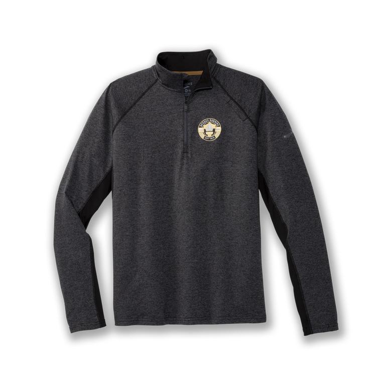 Brooks Dash 1/2 Zip - Mens Running Jackets - Heather Asphalt/Team/Grey (37958APSU)